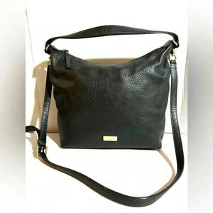 Kate spade black pebbled leather satchel handbag